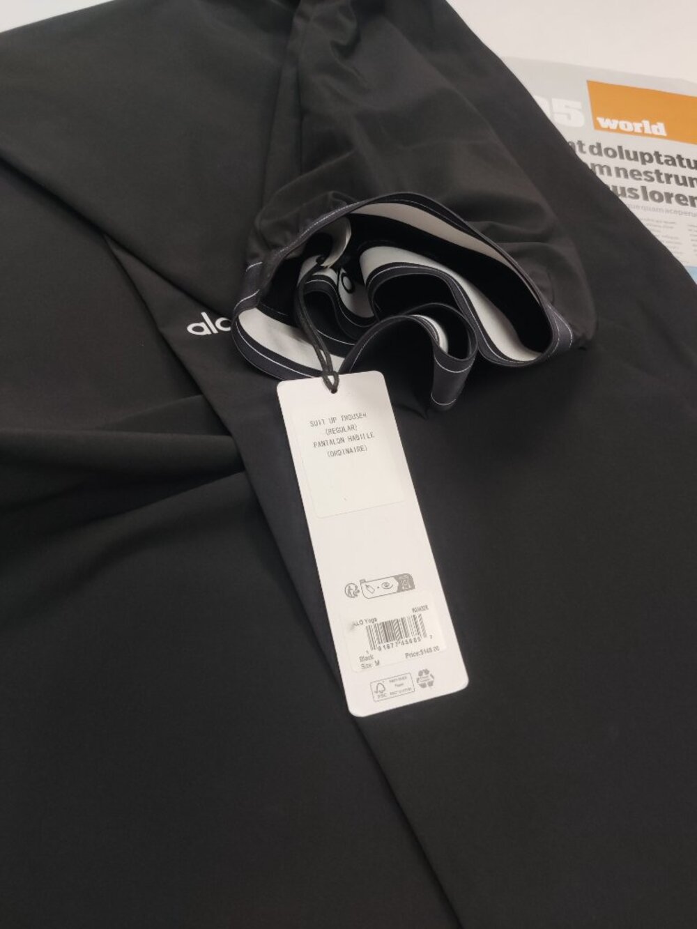NWT Alo Yoga Suit Up Trouser Black Regular 30" Wide Leg Pants Athleisure Chic🛫 - Picture 8 of 10